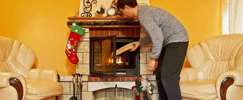 Rusted Metal Fireplace Restoration in El Centro, California